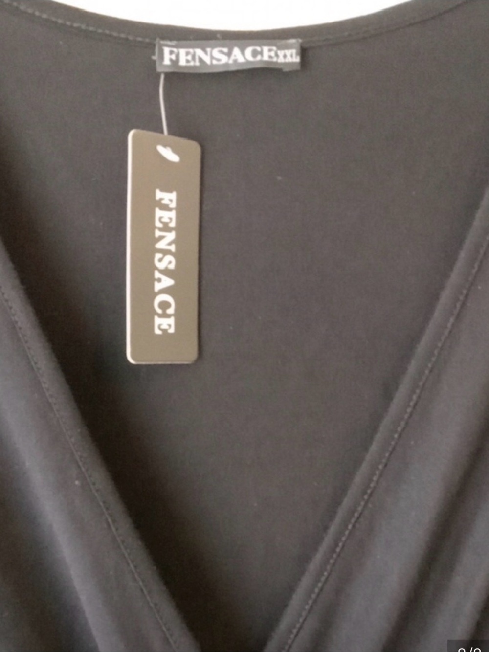 Women's Black V-Neck Wrap Dress - Picture 8 of 8